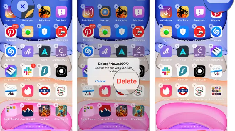 How to delete apps in IOS 13 ?