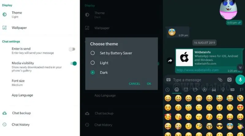 whatsapp dark mode beta version download